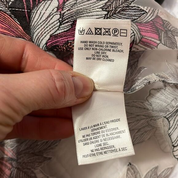 Moulinette Soeurs Anthropologie Terrace Blush Floral Sheer Peplum Top Cream Sz 2 - Picture 10 of 11